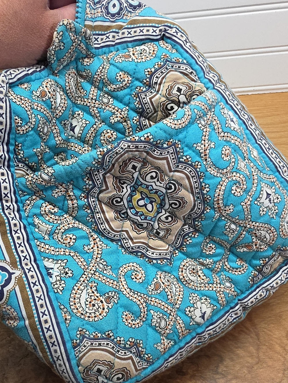 Vera Bradley Quilted Totally Turq Patterned Duffle Bag - Picture 6 of 6
